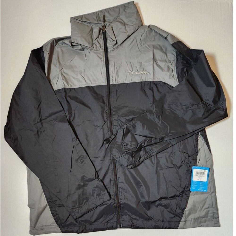 Columbia Glennaker Lake II Rain Jacket Men’s 1X Gray Waterproof Nylon
